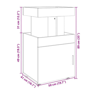 vidaXL Bar Cart Grey Sonoma 50x41x89 cm Engineered Wood