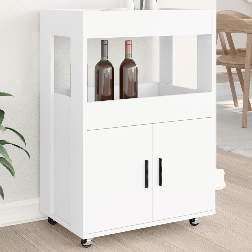 vidaXL Bar Cart White 60x39.5x89 cm Engineered Wood