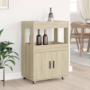 vidaXL Bar Cart Sonoma Oak 60x39.5x89 cm Engineered Wood