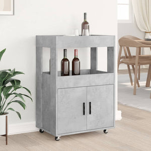 vidaXL Bar Cart Concrete Grey 60x39.5x89 cm Engineered Wood