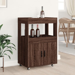 vidaXL Bar Cart Brown Oak 60x39.5x89 cm Engineered Wood