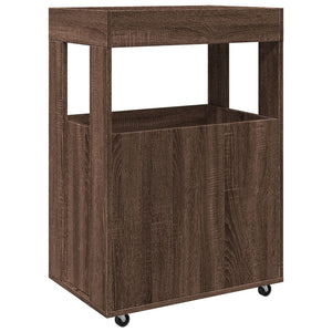 vidaXL Bar Cart Brown Oak 60x39.5x89 cm Engineered Wood