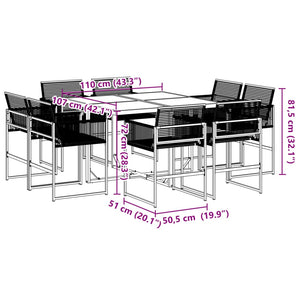 vidaXL 9 Piece Garden Dining Set Black Poly Rattan