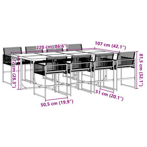 vidaXL 9 Piece Garden Dining Set Black Poly Rattan