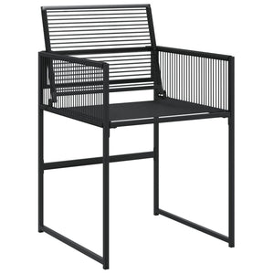 vidaXL 11 Piece Garden Dining Set Black Poly Rattan