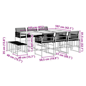 vidaXL 11 Piece Garden Dining Set Black Poly Rattan