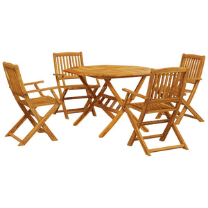 vidaXL 5 Piece Folding Garden Dining Set Solid Wood Acacia