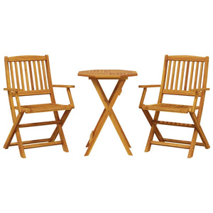 vidaXL 3 Piece Folding Bistro Set Solid Wood Acacia