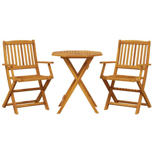 vidaXL 3 Piece Folding Bistro Set Solid Wood Acacia