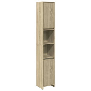 vidaXL Bathroom Cabinet Sonoma Oak 30x30x183.5 cm Engineered Wood