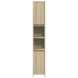 vidaXL Bathroom Cabinet Sonoma Oak 30x30x183.5 cm Engineered Wood