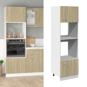 vidaXL Microwave Cabinet Sonoma Oak 60x57x207 cm Engineered Wood