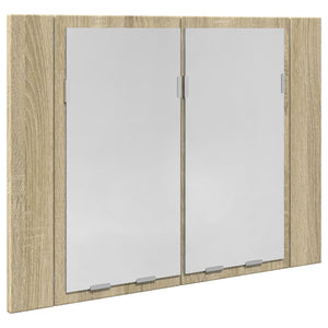 vidaXL LED Mirror Cabinet Sonoma Oak 60x12x45 cm Engineered Wood