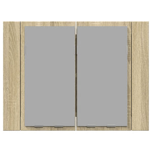 vidaXL LED Mirror Cabinet Sonoma Oak 60x12x45 cm Engineered Wood