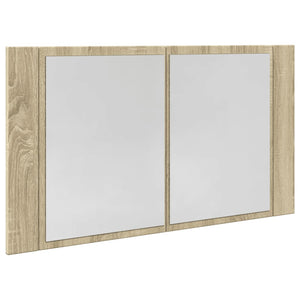 vidaXL LED Mirror Cabinet Sonoma Oak 80x12x45 cm Engineered Wood