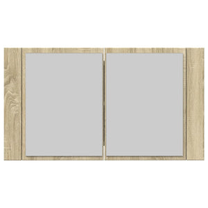 vidaXL LED Mirror Cabinet Sonoma Oak 80x12x45 cm Engineered Wood