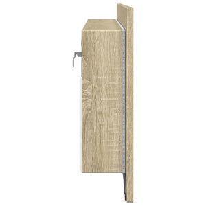 vidaXL LED Mirror Cabinet Sonoma Oak 100x12x45 cm Engineered Wood