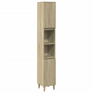 vidaXL Bathroom Cabinet Sonoma Oak 30x30x190 cm Engineered Wood