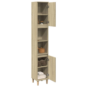 vidaXL Bathroom Cabinet Sonoma Oak 30x30x190 cm Engineered Wood