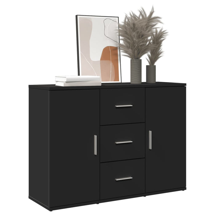 vidaXL Sideboard Black 90.5x29.5x65 cm Engineered Wood