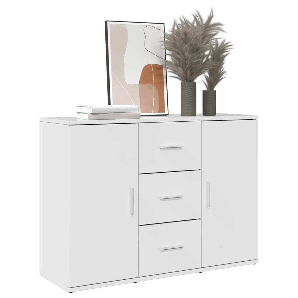 vidaXL Sideboard High Gloss White 90.5x29.5x65 cm Engineered Wood