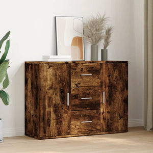 vidaXL Sideboard Smoked Oak 90.5x29.5x65 cm Engineered Wood