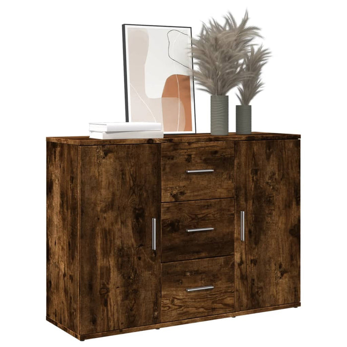 vidaXL Sideboard Smoked Oak 90.5x29.5x65 cm Engineered Wood