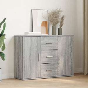 vidaXL Sideboard Grey Sonoma 90.5x29.5x65 cm Engineered Wood