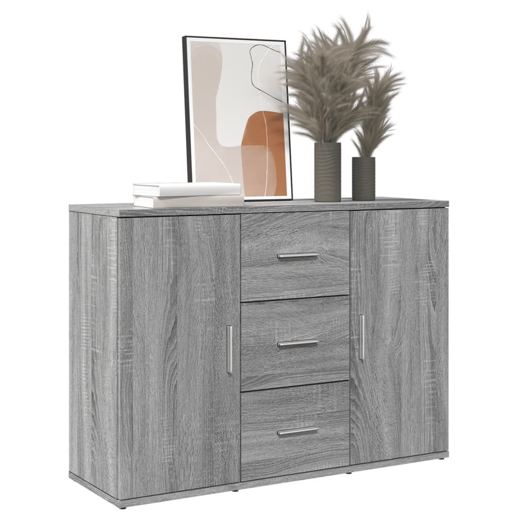 vidaXL Sideboard Grey Sonoma 90.5x29.5x65 cm Engineered Wood