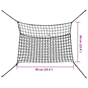 vidaXL Hay Nets 2 pcs Rectangular Black 90x60 cm PP