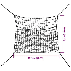 vidaXL Hay Nets 2 pcs Rectangular Black 100x90 cm PP