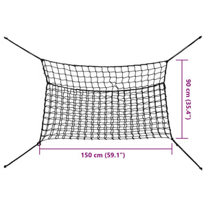 vidaXL Hay Nets 2 pcs Rectangular Black 150x90 cm PP