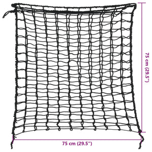 vidaXL Hay Nets 2 pcs Square Black 75x75 cm PP