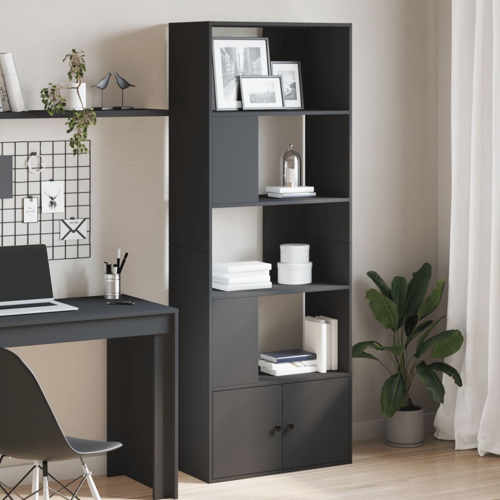 vidaXL Bookcase Black 70x36x189 cm Engineered Wood