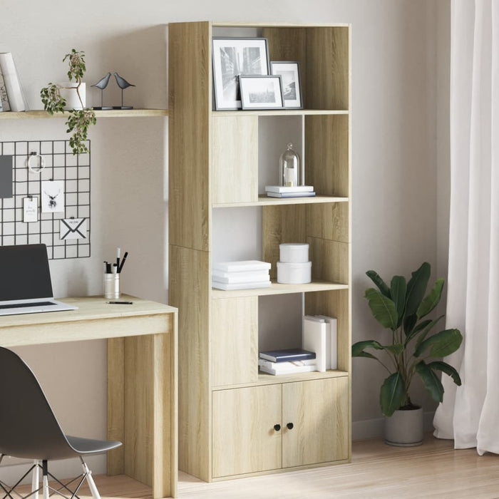 vidaXL Bookcase Sonoma Oak 70x36x189 cm Engineered Wood