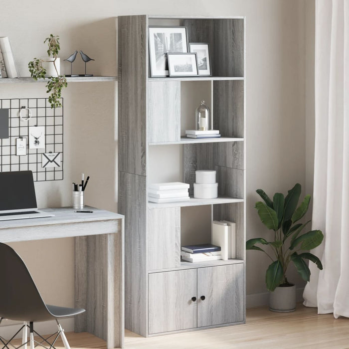 vidaXL Bookcase Grey Sonoma 70x36x189 cm Engineered Wood