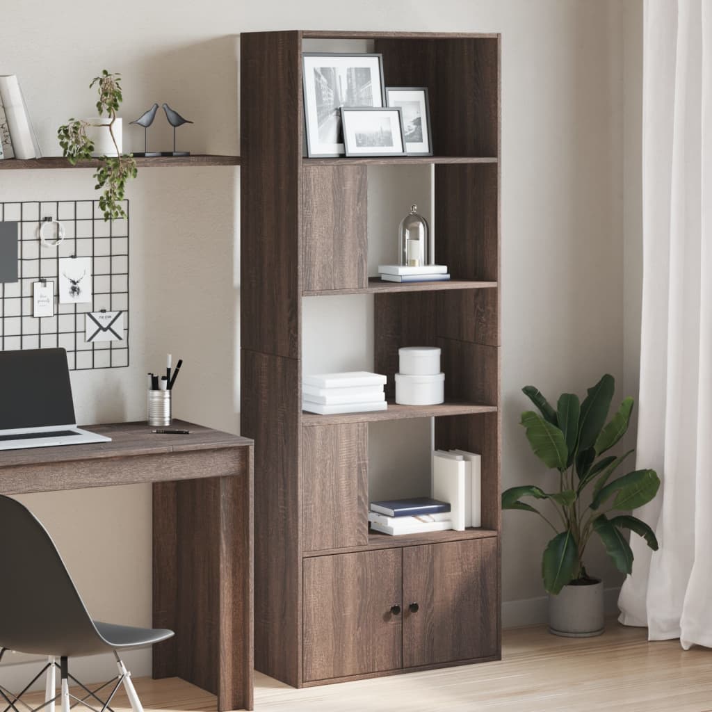 vidaXL Bookcase Brown Oak 70x36x189 cm Engineered Wood