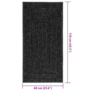 vidaXL Rug ZIZUR Anthracite 60x110 cm Jute Look Indoor and Outdoor