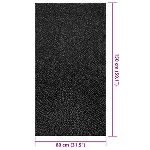 vidaXL Rug ZIZUR Anthracite 80x150 cm Jute Look Indoor and Outdoor