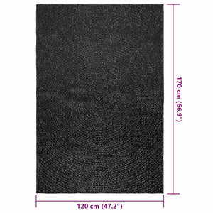 vidaXL Rug ZIZUR Anthracite 120x170 cm Jute Look Indoor and Outdoor