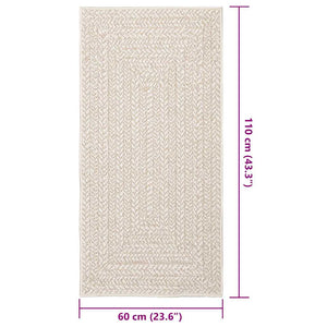 vidaXL Rug ZIZUR Cream 60x110 cm Jute Look Indoor and Outdoor