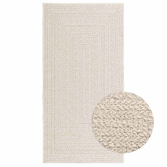 vidaXL Rug ZIZUR Cream 80x150 cm Jute Look Indoor and Outdoor