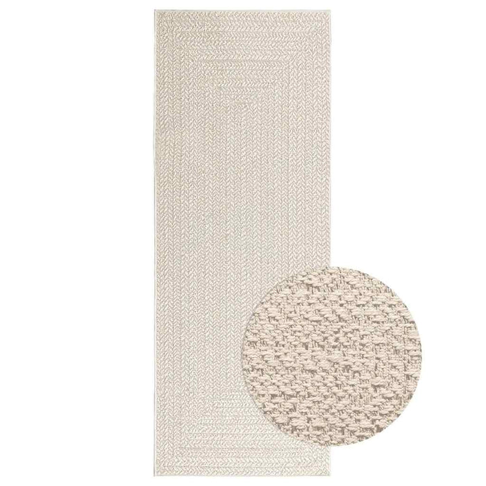 vidaXL Rug ZIZUR Cream 80x200 cm Jute Look Indoor and Outdoor