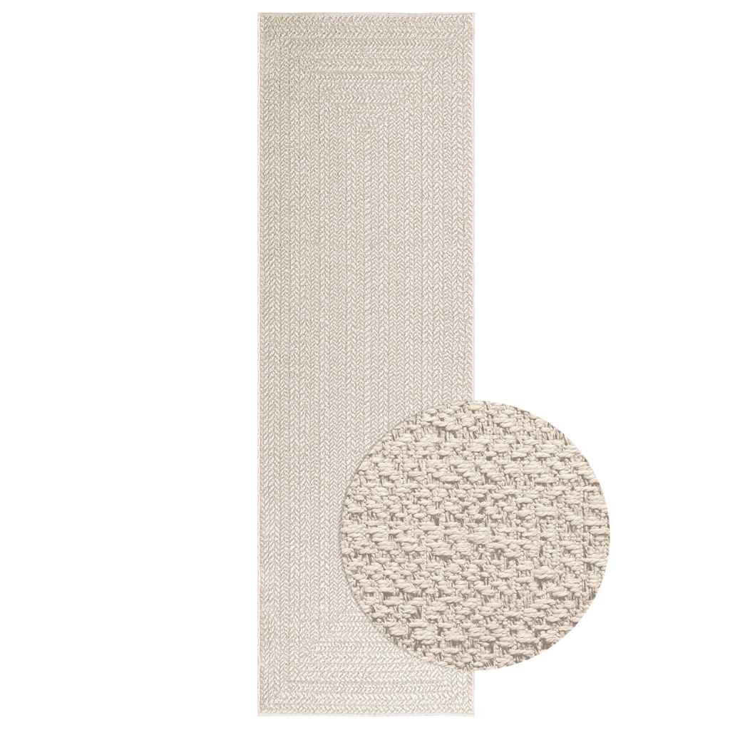 vidaXL Rug ZIZUR Cream 80x250 cm Jute Look Indoor and Outdoor