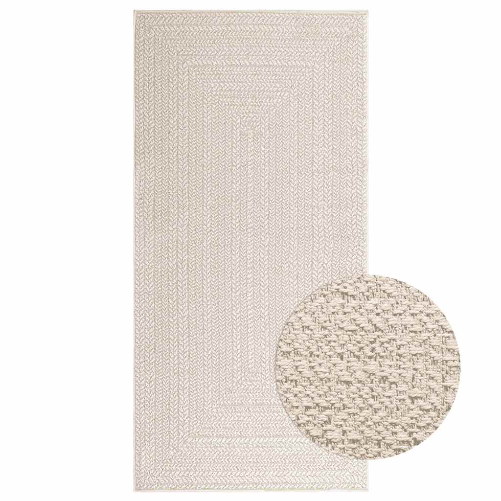 vidaXL Rug ZIZUR Cream 100x200 cm Jute Look Indoor and Outdoor