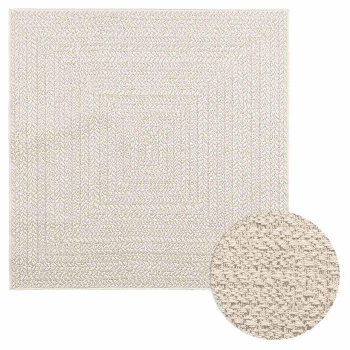 vidaXL Rug ZIZUR Cream 120x120 cm Jute Look Indoor and Outdoor