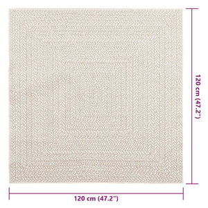 vidaXL Rug ZIZUR Cream 120x120 cm Jute Look Indoor and Outdoor