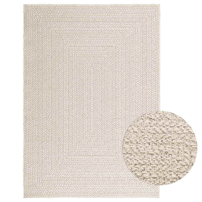 vidaXL Rug ZIZUR Cream 120x170 cm Jute Look Indoor and Outdoor