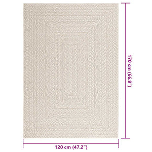 vidaXL Rug ZIZUR Cream 120x170 cm Jute Look Indoor and Outdoor