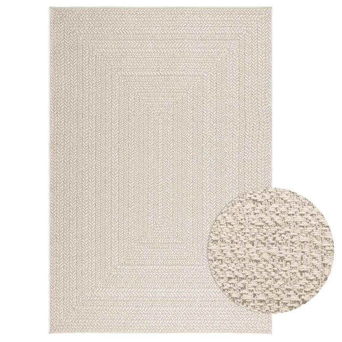 vidaXL Rug ZIZUR Cream 140x200 cm Jute Look Indoor and Outdoor